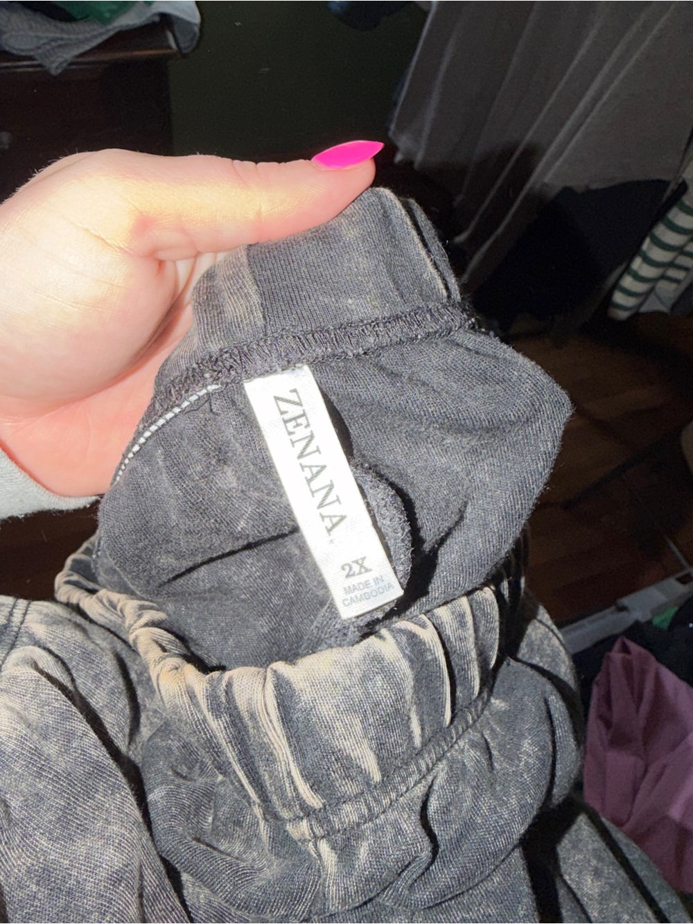 Zenana Outfitters Charcoal Acid Wash Joggers - Picture 2 of 2